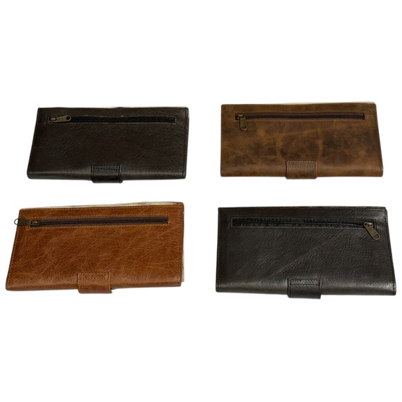Lot Of 4 Women Western Style Cowhide Leather Clutch Hair On Leather Wallet -New - Picture 9 of 15